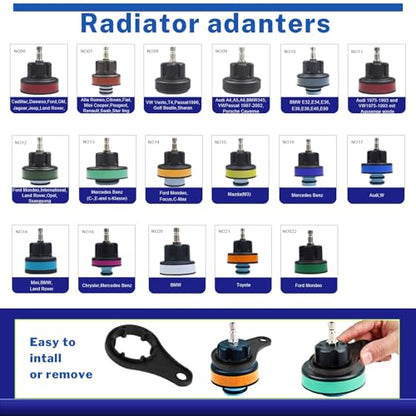 28 Pcs Universal Radiator Pressure Tester Kit,Coolant Pressure Tester kit with 13 Radiator Adapters,Precise Coolant Leak Detector for All Vehicle Cooling System - size: 28PCS