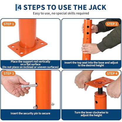 2 Pack Jack Post, House Floor Jack with 19"-36" Height Range, 18000 LBS Lifting Joist Beam Basement Jacks for Leveling, Lifting - size: 19 - 36 in