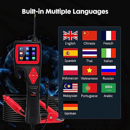 Topdiag P200 Power Circuit Probe Kit - Test Light Automotive Circuit Tester Circuit Breaker Finder Tool, Relay Tester Multimeter, Oscilloscope, Fuel Injector Tester - 9~30V - style: P200
