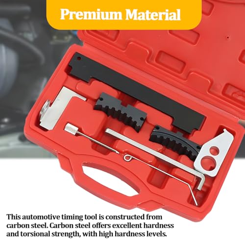 Car Timing Tool Kit, Vehicle Engine Camshaft Holding Belt Timing Locking Kit, Automotive Camshaft Tensioning Alignment Tool Set, Compatible with 16V 1.4 1.6 1.8 en6340 km6340 (Red) - color: Red