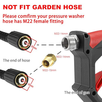 Tool Daily Short Pressure Washer Gun with Foam Cannon, Dual Connector Accessory, 1/4 Inch Quick Connect, 5 Spray Nozzle Tips, 1 Liter - style: Foam Gun with Dual Connector