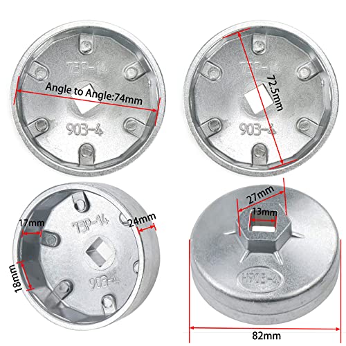 Oil Filter Cap Wrench 74mm Max Inner Dia Aluminum Alloy 14 Flute Model 903-4 - size: Model 903-4