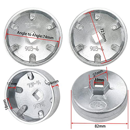 Oil Filter Cap Wrench 74mm Max Inner Dia Aluminum Alloy 14 Flute Model 903-4 - size: Model 903-4
