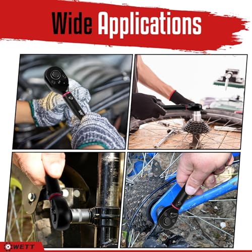 WETT 3Pcs Torque Wrench Set, 1/4'' & 3/8'' & 1/2'' Drive Click Torque Wrench, Dual-Direction Adjustable Reversible 72-Tooth Ratchet Handle, 20-240IN.LB, 5-45FT.LB, 20-160FT.LB - size: 1/4 & 3/8 & 1/2-inch Drive