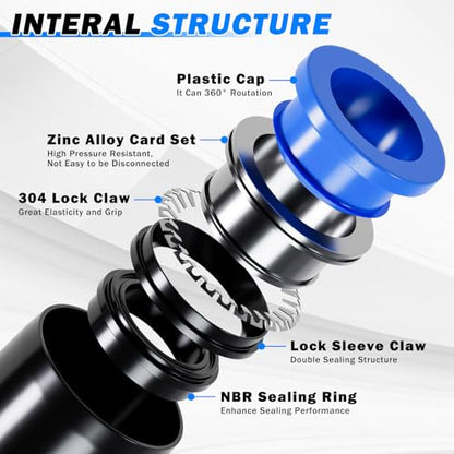 78 PCS Air Line Quick Connect Fittings 1/8" 1/4" 5/16" 3/8" 1/2" Quick Connect Air Hose Fittings Push Lock Fittings Quick Release Pneumatic Kit for Air Compressor Pneumatic System - size: 78PCS