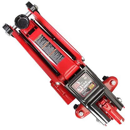 Big RED TAM83006 Torin Hydraulic Trolley Service/Floor Jack with Extra Saddle (Fits: SUVs and Extended Height Trucks), 3 Ton (6,000 lb) Capacity, Red - size: 3 Ton (6,000 lb) with extra saddle, style: Steel