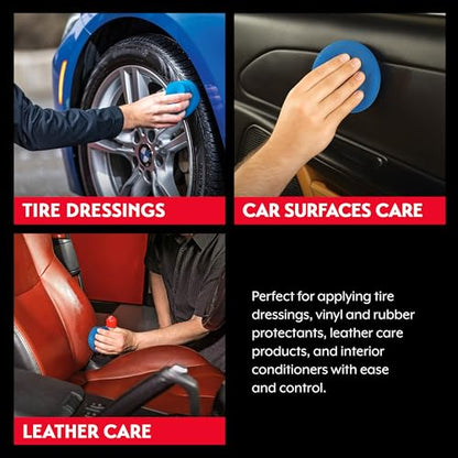 Griot's Garage Blue Detail Sponges for Car Detailing and Polishing, Foam Applicators for Waxes, Tire Dressings, Cleaners, Coatings, and Conditioners, 11205, Set of 2