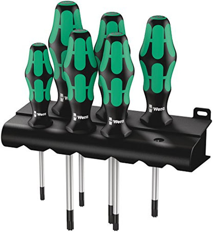 Wera 05028062001 367/6 TORX® Screwdriver set Kraftform Plus and rack, 6 pieces - size: TX10x80mm, TX15x80mm, TX20x100mm, TX25x100mm, TX30x115mm, TX40x140mm