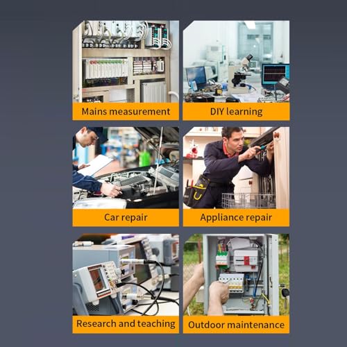 Handheld Oscilloscope, 2 Channels Portable Digital Oscilloscope Multimeter, Professional Automotive Oscilloscope with 1Mhz Bandwidth, 5.0MS s Sampling Rate & 2.8in LCD Display