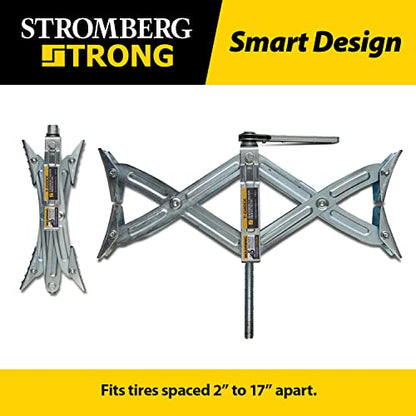 Stromberg Carlson JBP-T217.2 Tandem Axle T-Chock - Heavy Duty RV Wheel Chocks & Tire Stabilizers - Camper Wheel Chock Scissor Stabilizers for RVs, Trailers, and Campers- Fits Tires 2"-17" Apart 2-Pack - style: 2-Pack