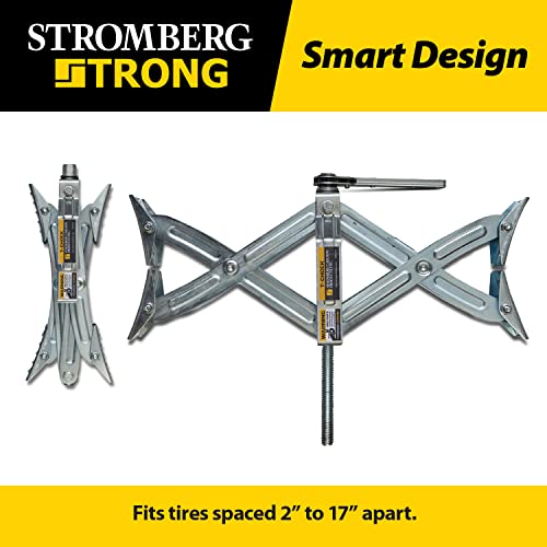 Stromberg Carlson JBP-T217.1 Tandem Axle T-Chock - Heavy Duty RV Wheel Chocks & Tire Stabilizers - Camper Wheel Chock Scissor Stabilizers for RVs, Trailers, and Campers - Fits Tires 2"-17" Apart - style: 1-Pack