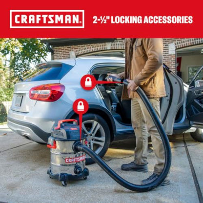 CRAFTSMAN CMXEVBE17155 10 Gallon 6.0 Peak HP Stainless Steel Wet Dry Vac