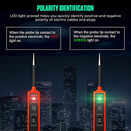 Power Circuit Probe Tester 6V-24V DC Test Light Automotive Circuit Tester 12V Auto Electrical Tester 12 Volt Component Activation, Polarity Identify, with LED Light, 13FT Cable, Overload Protection