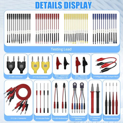 76 PCS Automotive Test Lead Kit, Multimeter Test Leads Set with Back Probes, Alligator Clips, Banana Plug Adapters & Silicone Wires, 1000V/32A Electrical Test Kit for Car Circuit Diagnostics