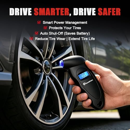 Digital Tire Pressure Gauge,Accurate Cars Air Gauge 150 PSI,Black | 0-150PSI Calibrated,Accurate in 0.1 Increments,4 Measurement Units,Backlight LCD&Nozzle Light,for Everyday Vehicles - color: Black(1PK), size: 1 Pack