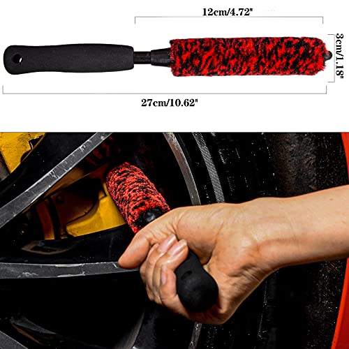 Metal-Free Wheel Brushes(3 Pack), Wheel Brush, Soft, Dense Fibers Clean Car Rim Wheels Safely… - color: Black EVA