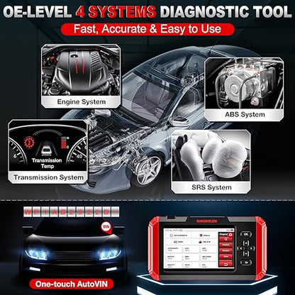KINGBOLEN OBD2 Scanner S500 Car Scanner, Lifetime NO Cost Update Diagnostic Scan Tool with 6 Reset,Oil/Brake/SAS/Throttle/Inject/ABS Reset, Engine ABS SRS Transmission OBD2 Code Reader, Battery Test | OBD2 Diagnostic Scan Tool with 6 Reset,Oil Brake SAS T
