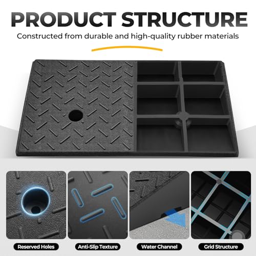 Auto Dynasty Rubber Curb Ramps, 5.5" Lift Height Curbside Driveway Ramp, 4410 LBS/2T Capacity Sidewalk Curb Ramp for Cars Trucks Bikes Motorcycles Wheelchairs, 2 Pack - size: 5.5" Rise