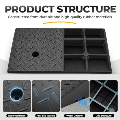 Auto Dynasty Rubber Curb Ramps, 5.5" Lift Height Curbside Driveway Ramp, 4410 LBS/2T Capacity Sidewalk Curb Ramp for Cars Trucks Bikes Motorcycles Wheelchairs, 2 Pack - size: 5.5" Rise