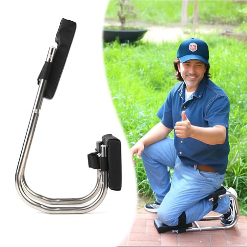 Unmake Ergonomic Knee Seat, Kneeler Seat for Gardening Farm Work - Optimal Knee Protection, Ankle Support, Durable Thick Kneeling Pad & Galvanized Steel