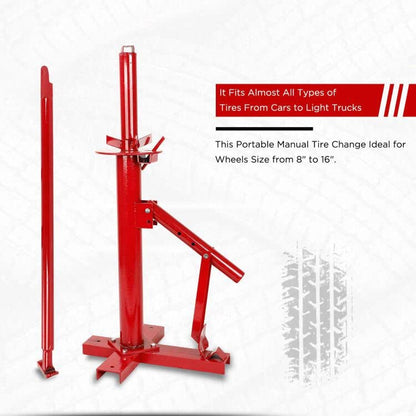 Manual Portable Hand Tire Changer Bead Breaker Tool Mounting Home Shop Motorcycle for Wheel Size 8" to 16"