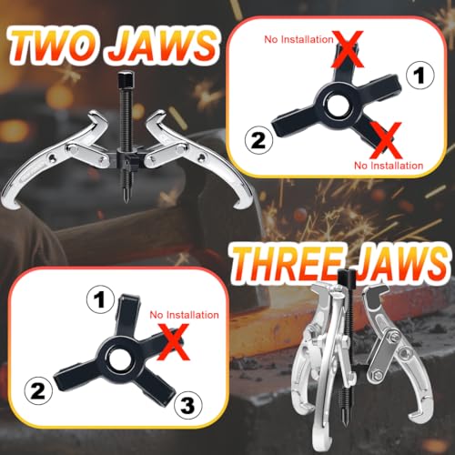ELANE Gear Puller Set,2 Jaw - 3 Jaw Puller for Mechanics Fly Wheel Puller Tool Brake Drum Puller (3inch)