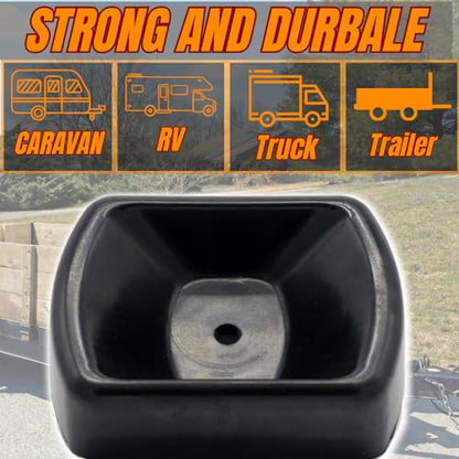 Jack Wheel Chock Dock Block – Fits 6" Caster, Heavy Duty Reinforced Rubber Stabilizer for Trailer, RV, Boat, Camper, Jet Ski – Secure, Prevent Rolling, Weather-Resistant, High Grip Lock
