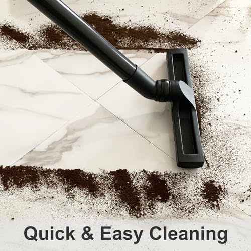 Hardwood Brush Vacuum Attachment for 1 1/4" 2 1/2" Shopvac Wet Dry Vacs, Horsehair Bristles Parquet Nozzle, 12" Shop Vac Floorhead Accessory (1.25" Hard Floor Head & 2.5" Vac Hose Adapter)
