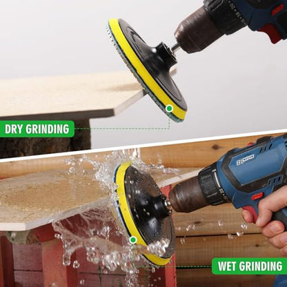 8PCS Diamond Polishing Pads 6 Inch, Wet/Dry Concrete Polish Tools Kit for Drill, Grinder, Polisher, 50-3000 Grit Polishing Set for Marble Granite Quartz Stone - size: 6 Inch 50-3000 Grit