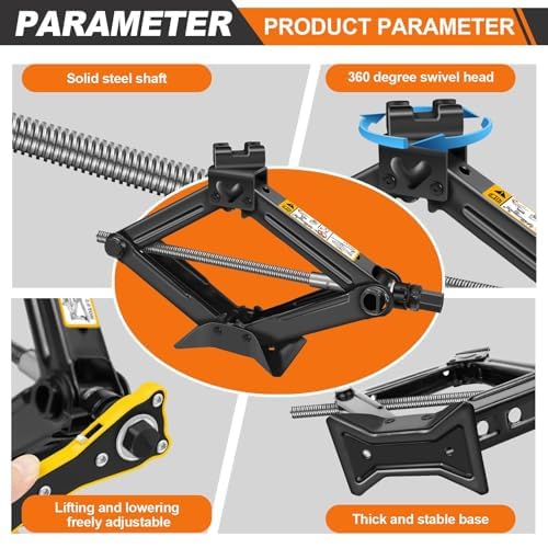 Banas 2-Pack Scissor Jack Car Jack 2 Ton, Automotive Jack Tool Kit with Ratchet Wrench Saving Strength Design, Universal Car Emergency Kit, Portable Tire Change Kit Car Tire Jack for Autos/SUV/MPV - size: 2-Pack Scissor Jack 2 Ton