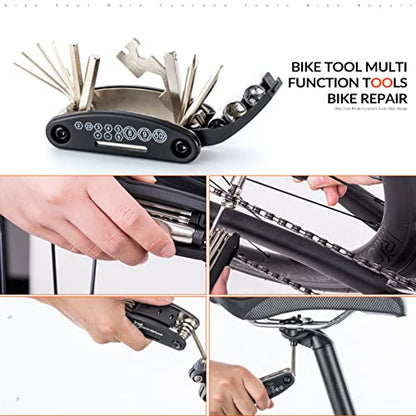 ROCKBROS Bike Multitool Lightweight 16-in-1 MTB Bicycle Multitool Compact Portable Bike Repair Tool Kit With Allen Wrench, Tire Levers-1 Pack - style: 16 in 1 Tools-1 Pack