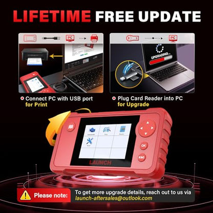 LAUNCH Creader VII+ V2.0 OBD2 Scanner Diagnostic Scan Tool, 2026 New Automotive Check ABS SRS Transmission and Engine Code Reader, 3 Reset Oil Service/Throttle Relearn/SAS Reset, Free Update