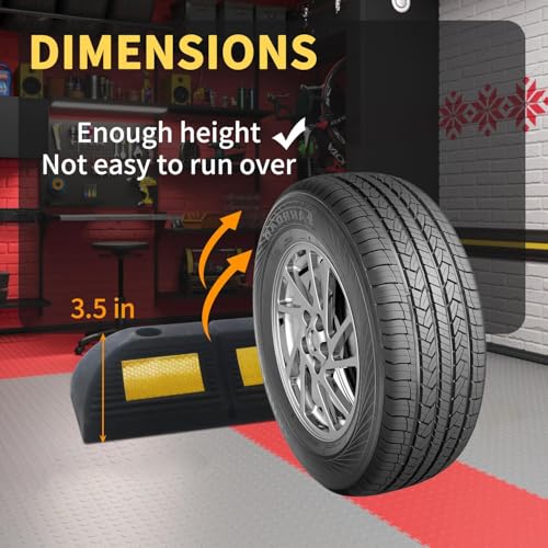 Parking Stopper for Garage Parking Aid 1 Pack Block, Car Truck Curb Floor Parking Lot Wheel Tire Stops Bumpers with Bolt Installation, Rubber Vehicles Aid Gadgets - size: 3.3“H 1pcs