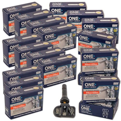 Silverback Automotive One-Direct TPMS Programmable Sensor Set of 20. Multi Frequency (314.9MHz + 315MHz + 433MHz) OE-Level TPMS Sensor Programmable by Any Ateq Mfg. TPMS Tool. (Rubber Valve Stems) - size: 20 Pack with No Tool