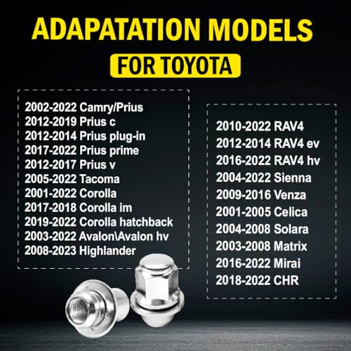 00276-00900 Wheel Lock Lug Nut Set, M12 x 1.5, Security Fit for RX350, IS250, ES350, NX200T, Camry, Tacoma, RAV4, Highlander