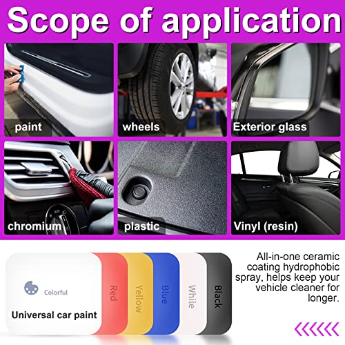 4-in-1 Ceramic Coating for Vehicles, Quick Shine Wax Formula with Water Beading Protection, Easy Wipe-On Detailing Solution for Glossy Smooth Finish, 3.38 Fl Oz