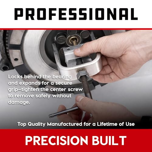 Powerbuilt Pilot Bearing Puller, Remove Bearings and Bushings, Foreign and Domestic Car Repair, Storage Case - 648619, Silver