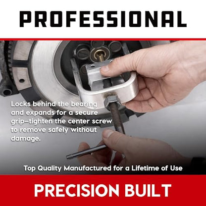 Powerbuilt Pilot Bearing Puller, Remove Bearings and Bushings, Foreign and Domestic Car Repair, Storage Case - 648619, Silver