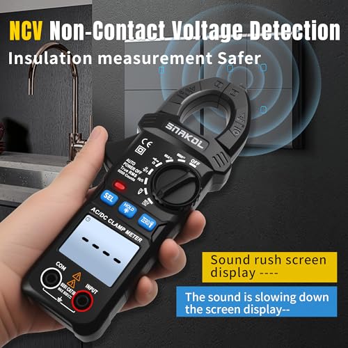 6000 Counts Digital Clamp Meter, 35mm Jaws NCV AC DC Current Voltage Tester | Auto-ranging clamp meter tests resistance, capacitance, diode, continuity, frequency & thermocouple temperature - style: 6000 Counts Professional