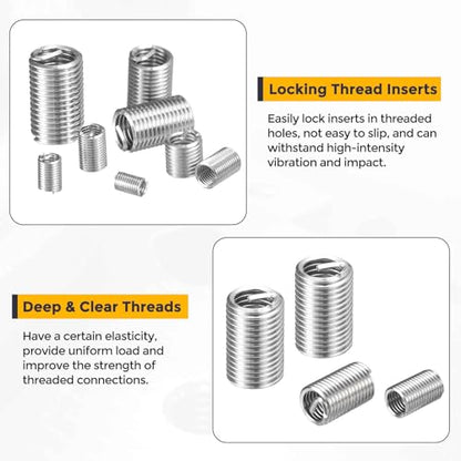 HARFINGTON 20pcs Wire Thread Repair Inserts M12 x 1.75 x 1.5D (18mm) Metric 304H Stainless Steel Helical Coiled Wire Screw Threaded Sleeve Sheath for Automotive Repairs - size: M12 x 1.75 x 1.5D