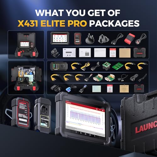 LAUNCH X431 1MM0 Elite Professional Diagnostic Scanner with X-PR0G3, 2026 Bi-Directional Control All System Scan Tool with CANFD & DOIP, 39+ Reset, Active Test ，FCA SGW Automotive Tool, 2 Yrs Update - color: black