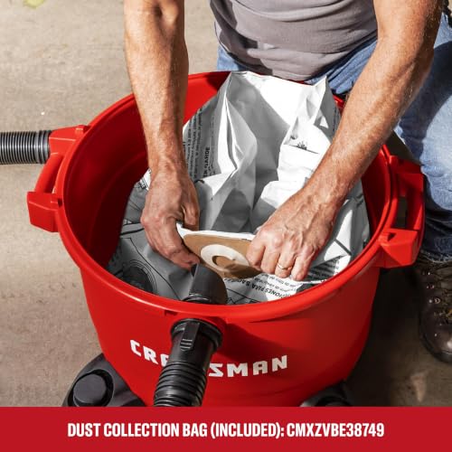 CRAFTSMAN CMXEVBE18595 16 Gallon 6.5 Peak HP Wet Dry Shop Vacuum - size: 16 Gallon 6.5 Peak HP w/4 Dust Bags