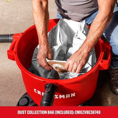 CRAFTSMAN CMXEVBE18595 16 Gallon 6.5 Peak HP Wet Dry Shop Vacuum - size: 16 Gallon 6.5 Peak HP w/4 Dust Bags