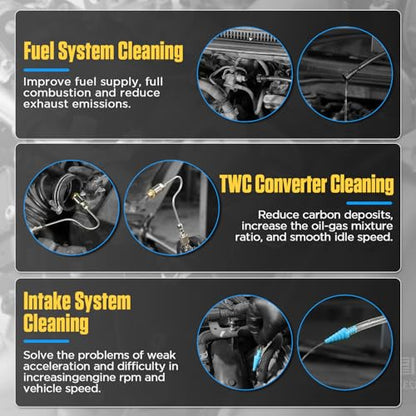 Fuel Injector Cleaner Tool Kit, Non-Dismantle Fuel System Cleaner 1000ML 150PSI Fuel Injector Cleaner Kit Pressure Adjustment & Relief Car DIY Fuel Injector Cleaning Kit for Gasoline Car Throttle Body