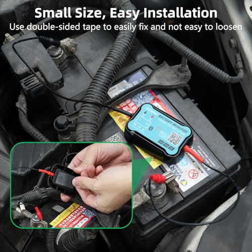 6V 12V 24V Bluetooth Battery Monitor BM7–Work for All Lead-Acid & Lithium Battery with Charging, Cranking System Test & Auto Alarm – Waterproof Voltmeter for Cars, Vans, Trucks, Motorcycles, Boats - style: For 6-24V Lead-Acid & Lithium Battery