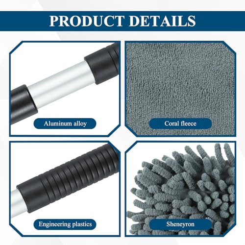 Car Windshield Cleaner Tool, Vehicle Windshield Window Cleaner with Extendable Handle & 3 Different Reusable Pads, Universal Auto Window Glass Cleaning Kit for Car SUV Truck (Triangular) - size: Triangular