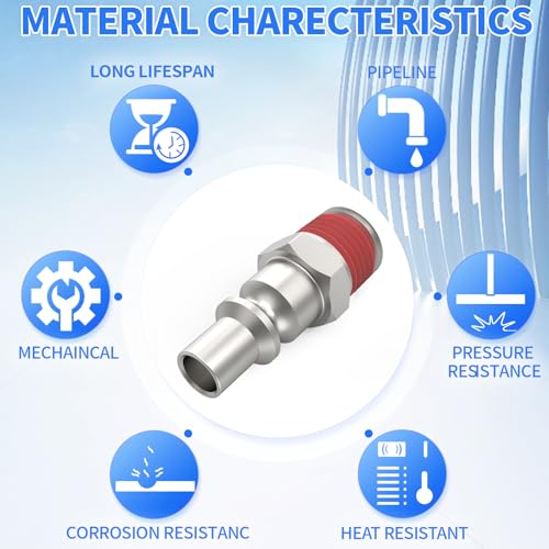 ChillWaves A-Style(ARO) Air Plug, 1/4" NPT Male Pneumatic Plugs, Air Compressor Accessories Fittings(30-PACK) - size: 1/4" MNPT, style: PACK OF 30