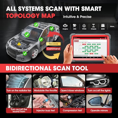 LAUNCH X431 PRO5 J2534 Protocol Bidirectional Scan Tool with SmartLink C V2.0, Car Diagnostic Scanner with Topology Mapping, 60+ Services, Intelligent Diagnostics, Guided Functions, 2-Year Free Update