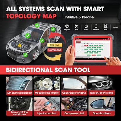 LAUNCH X431 PRO5 J2534 Protocol Bidirectional Scan Tool with SmartLink C V2.0, Car Diagnostic Scanner with Topology Mapping, 60+ Services, Intelligent Diagnostics, Guided Functions, 2-Year Free Update