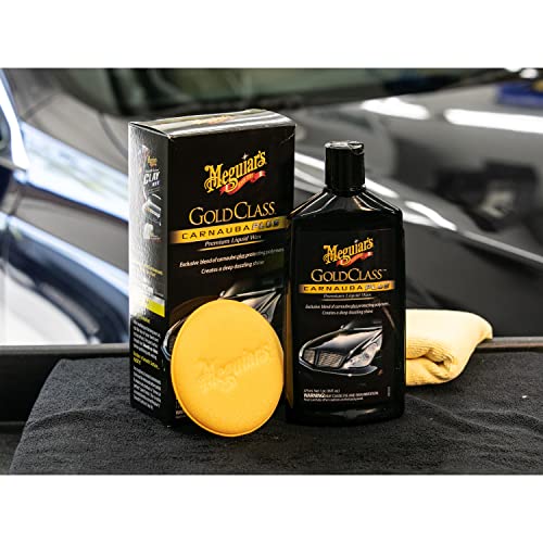 Meguiar's Gold Class Carnauba Plus Premium Liquid Wax Kit, Car Detailing Kit with a Pure Carnauba Wax Blend & Foam Applicator Pad for Keeping Glossy Paint Protected Like a Pro,16 Oz Bottle (Pack of 2) - size: 16 Fl Oz (Pack of 2)